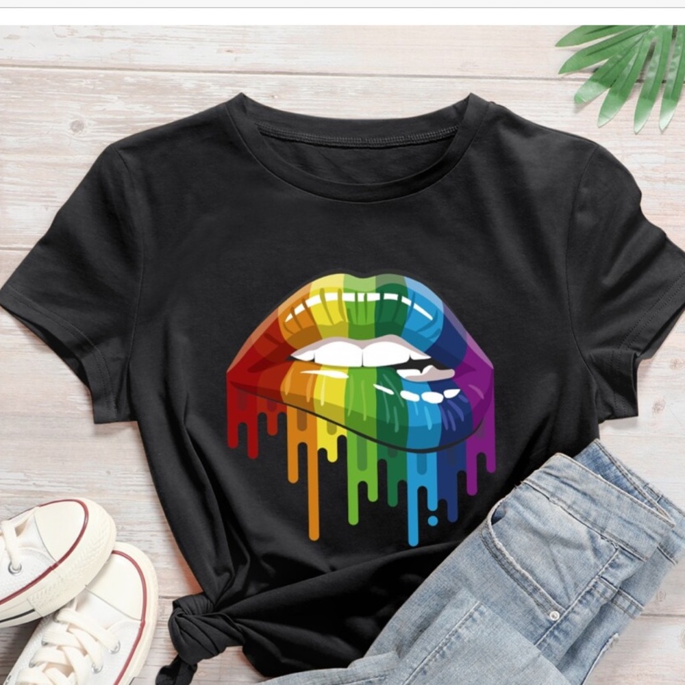 Rainbow Lip Tee